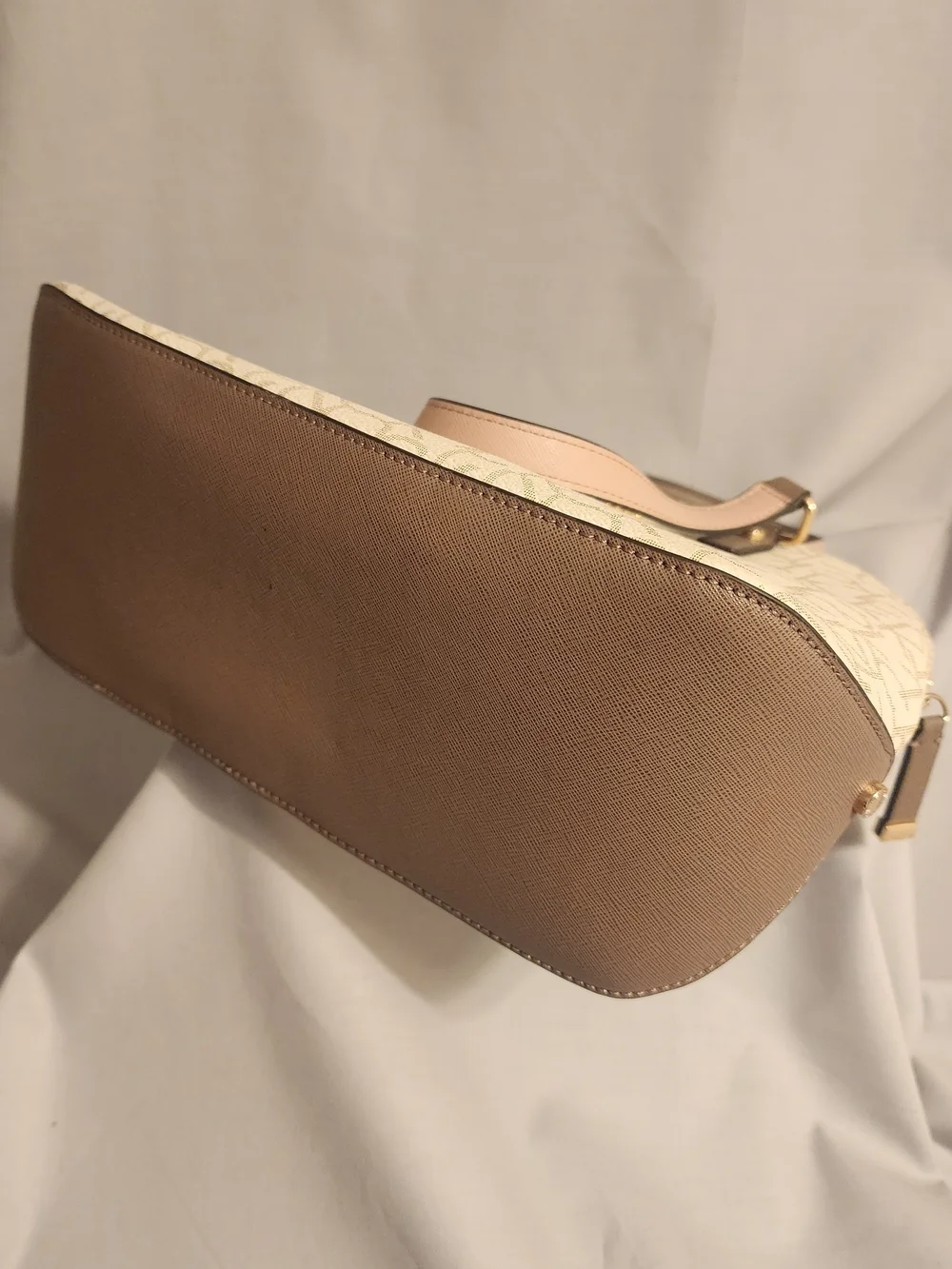 Calvin Klein Cream Logo Dome Satchel